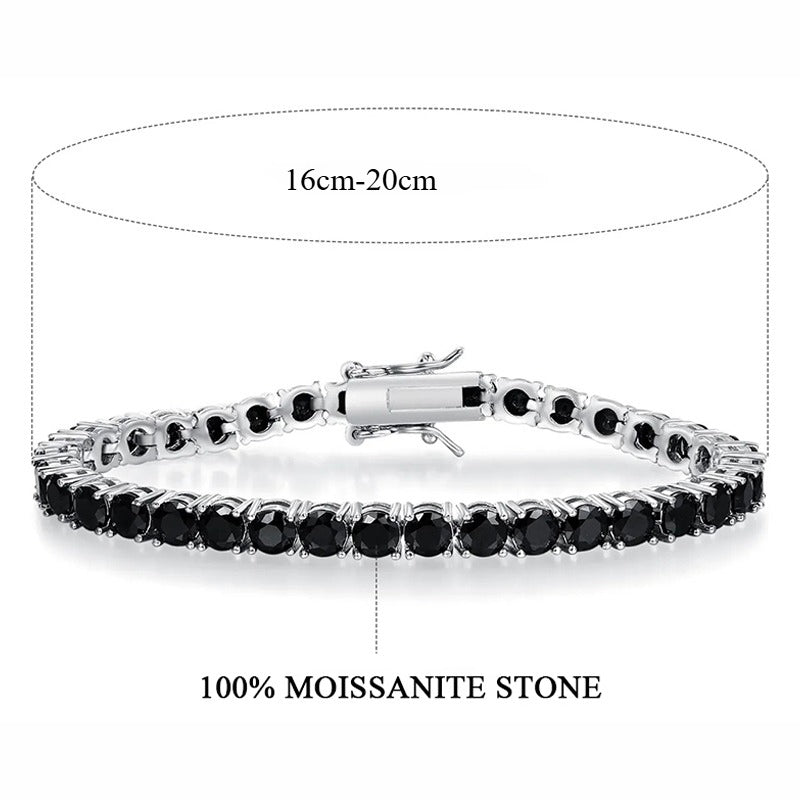 Custom Black Moissanite Tennis Bracelet