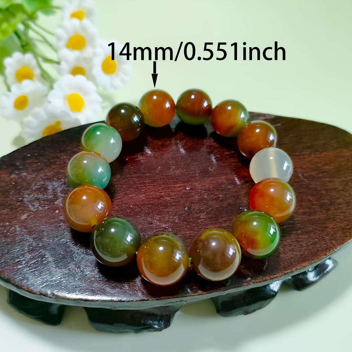 Custom Natural Agate Multicolor Beaded Bracelet