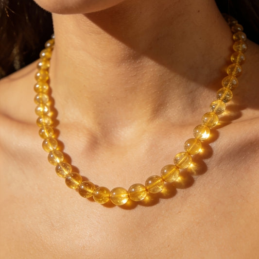 Custom Citrine Beaded Necklace