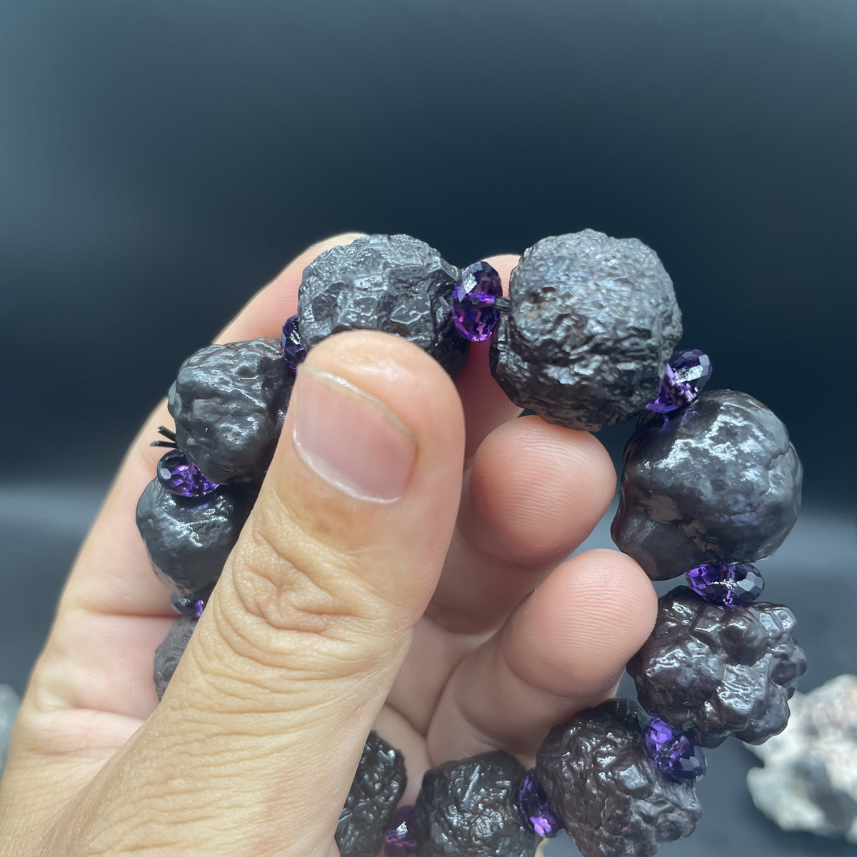 Custom Prophecy Stone and Amethyst Beaded Bracelet