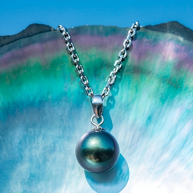 Custom Tahitian Black Pearl Pendant Necklace