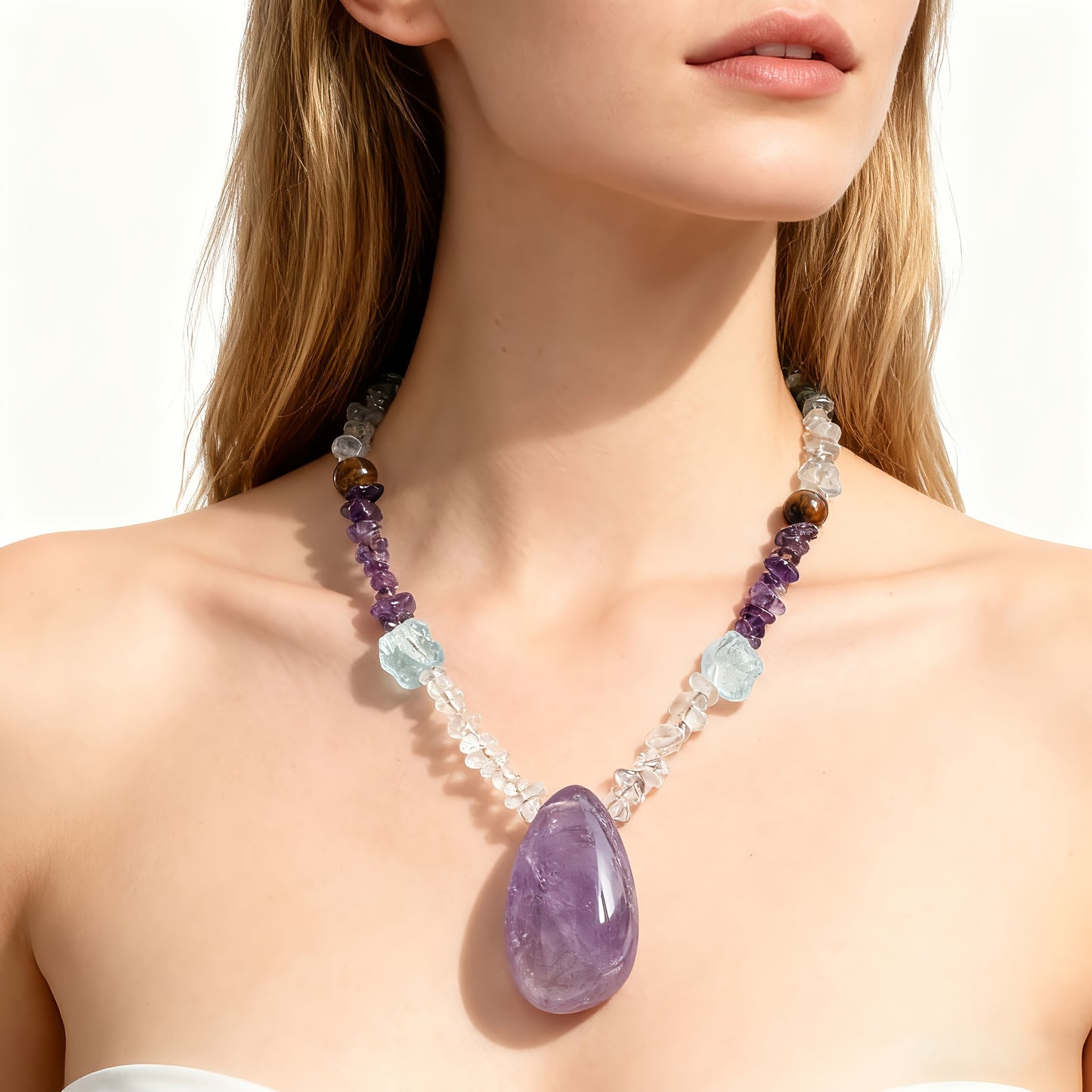 Custom Multi-Stone Amethyst Pendant Necklace