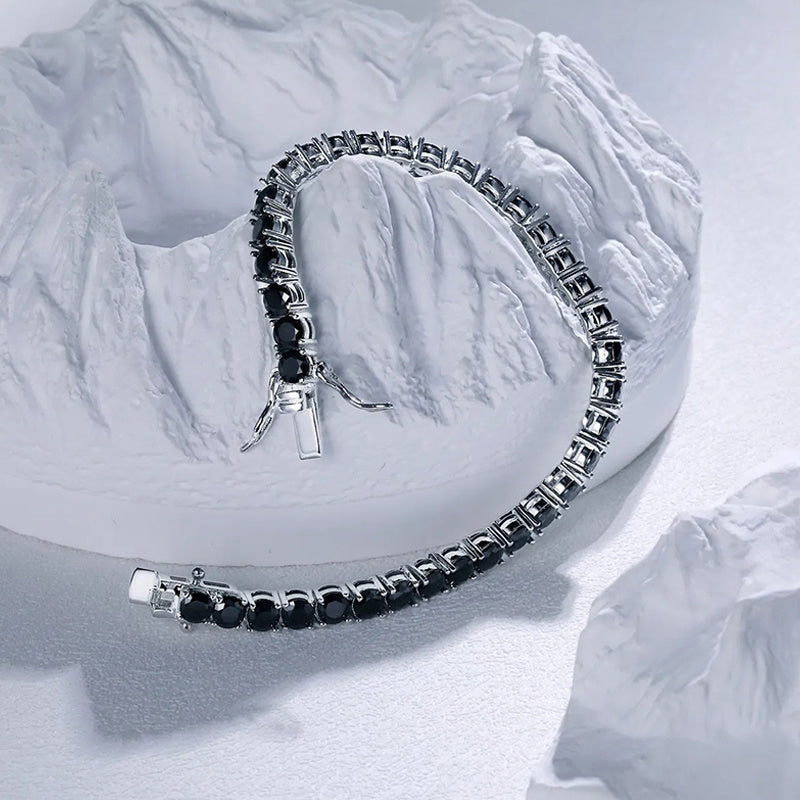 Custom Black Moissanite Tennis Bracelet