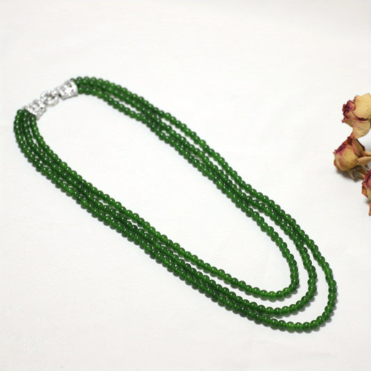 Custom Multi-Strand Green Beaded Necklace