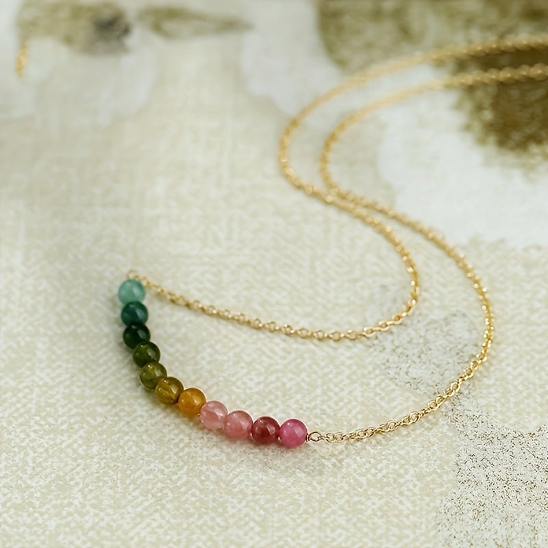 Custom Tourmaline Gradient Smile Necklace