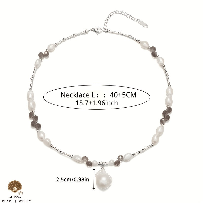 Custom Baroque Pearl & Smoky Quartz Necklace