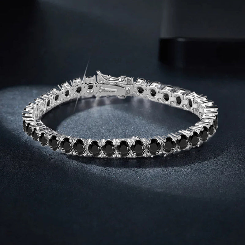 Custom Black Moissanite Tennis Bracelet