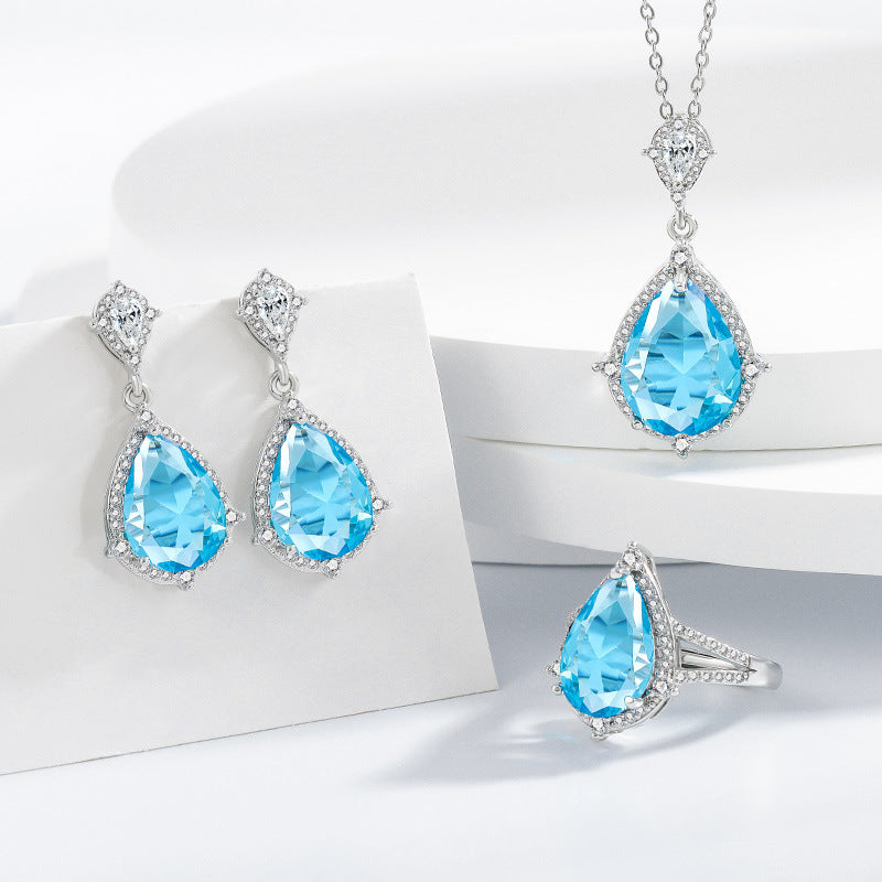Custom Blue Topaz Jewelry Set