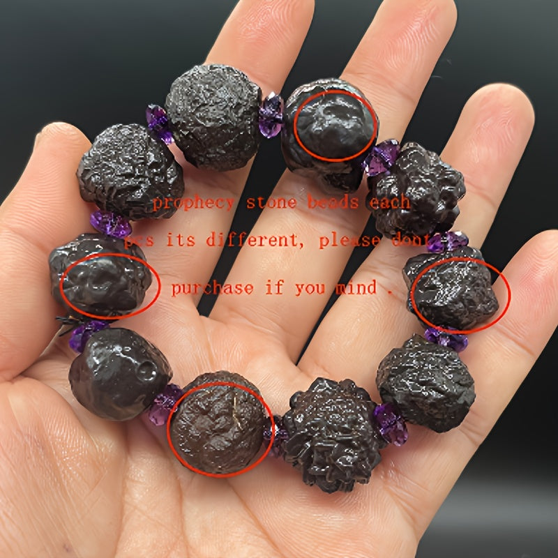 Custom Prophecy Stone and Amethyst Beaded Bracelet
