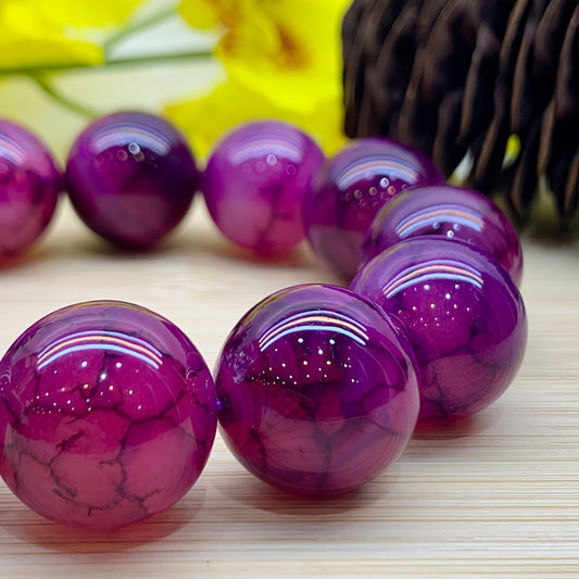 Custom Magenta Agate Beaded Bracelet
