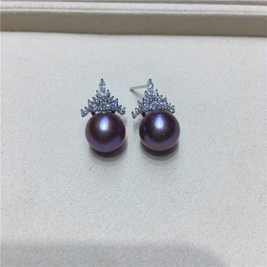 Custom Purple Freshwater Pearl Jewelry Set: Necklace & Earrings