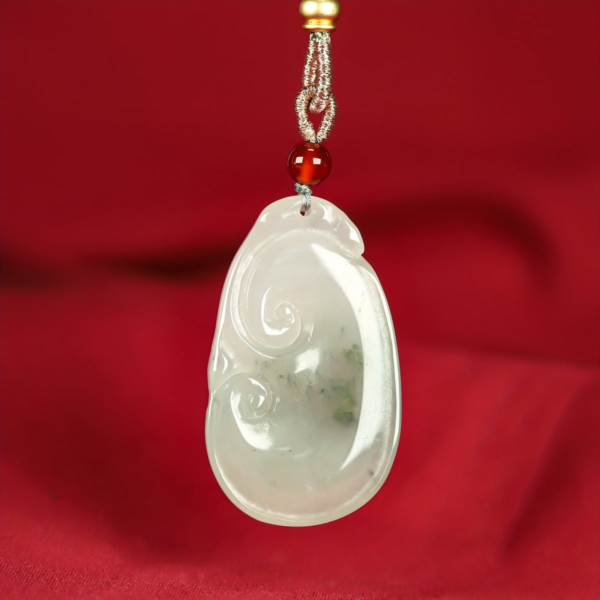 Custom Natural Jade Ruyi Pendant Necklace
