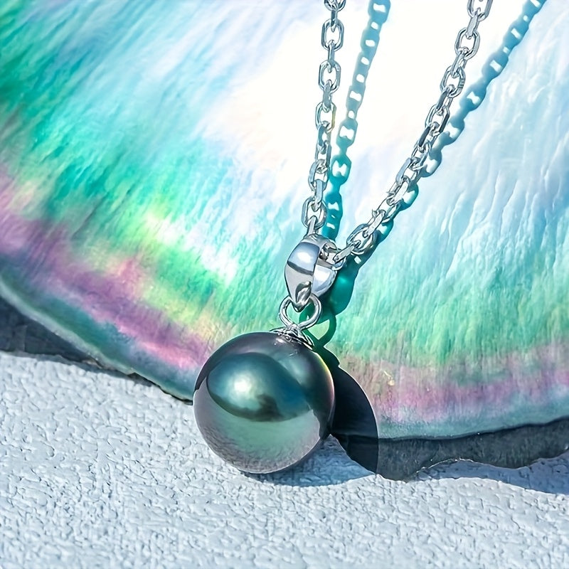 Custom Tahitian Black Pearl Pendant Necklace