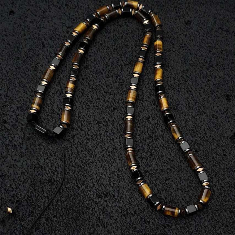 Custom Tiger's Eye & Black Onyx Multi-Wear Necklace/Bracelet