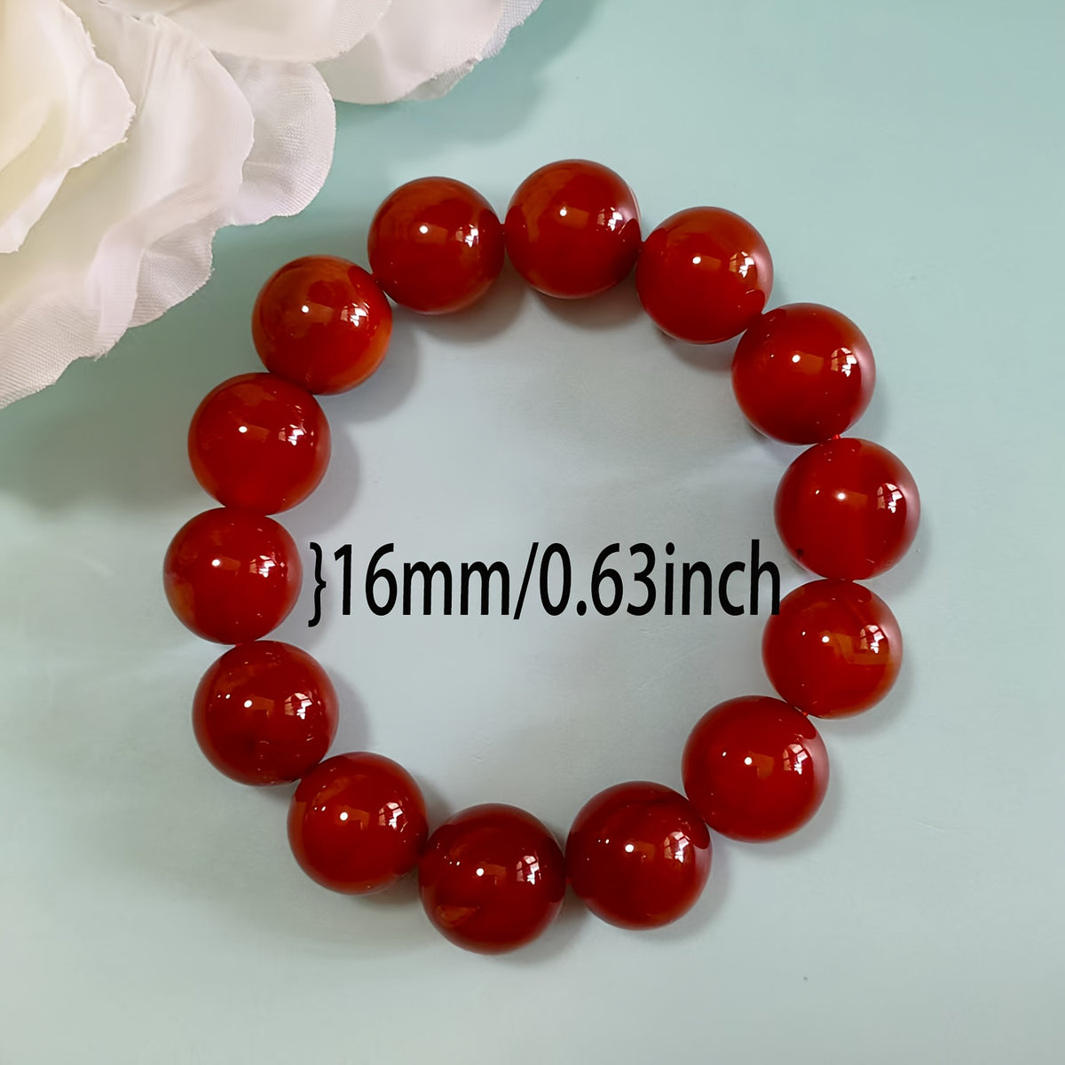 Custom Red Agate Beaded Bracelet