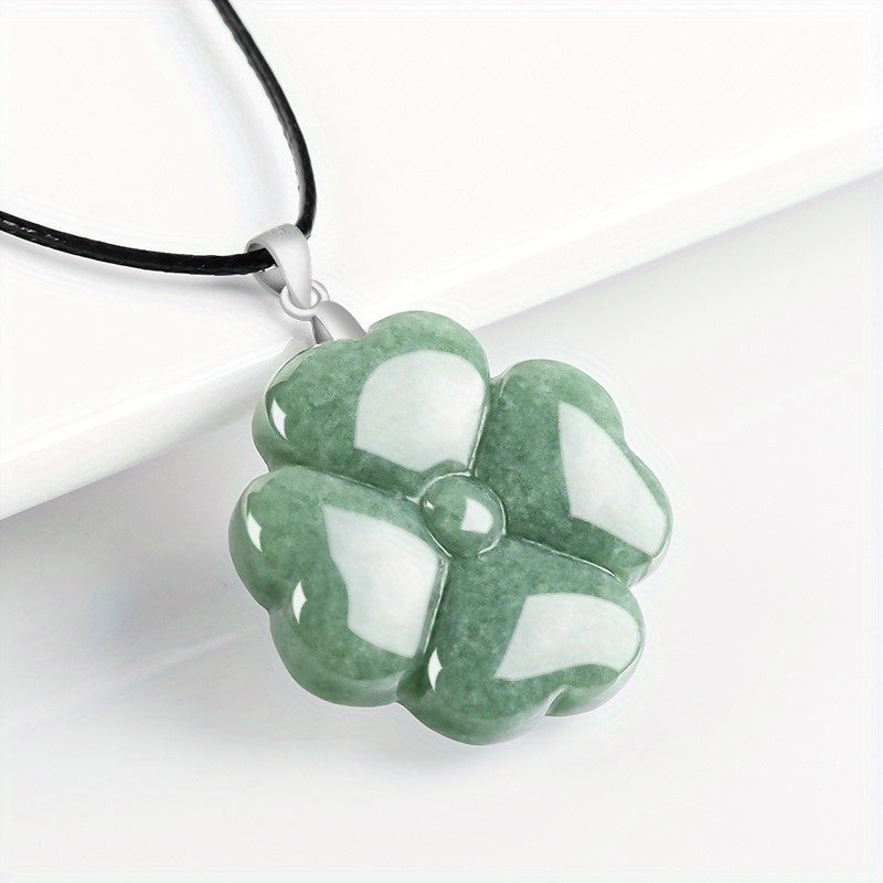 Custom Green Aventurine Four-Leaf Clover Pendant Necklace