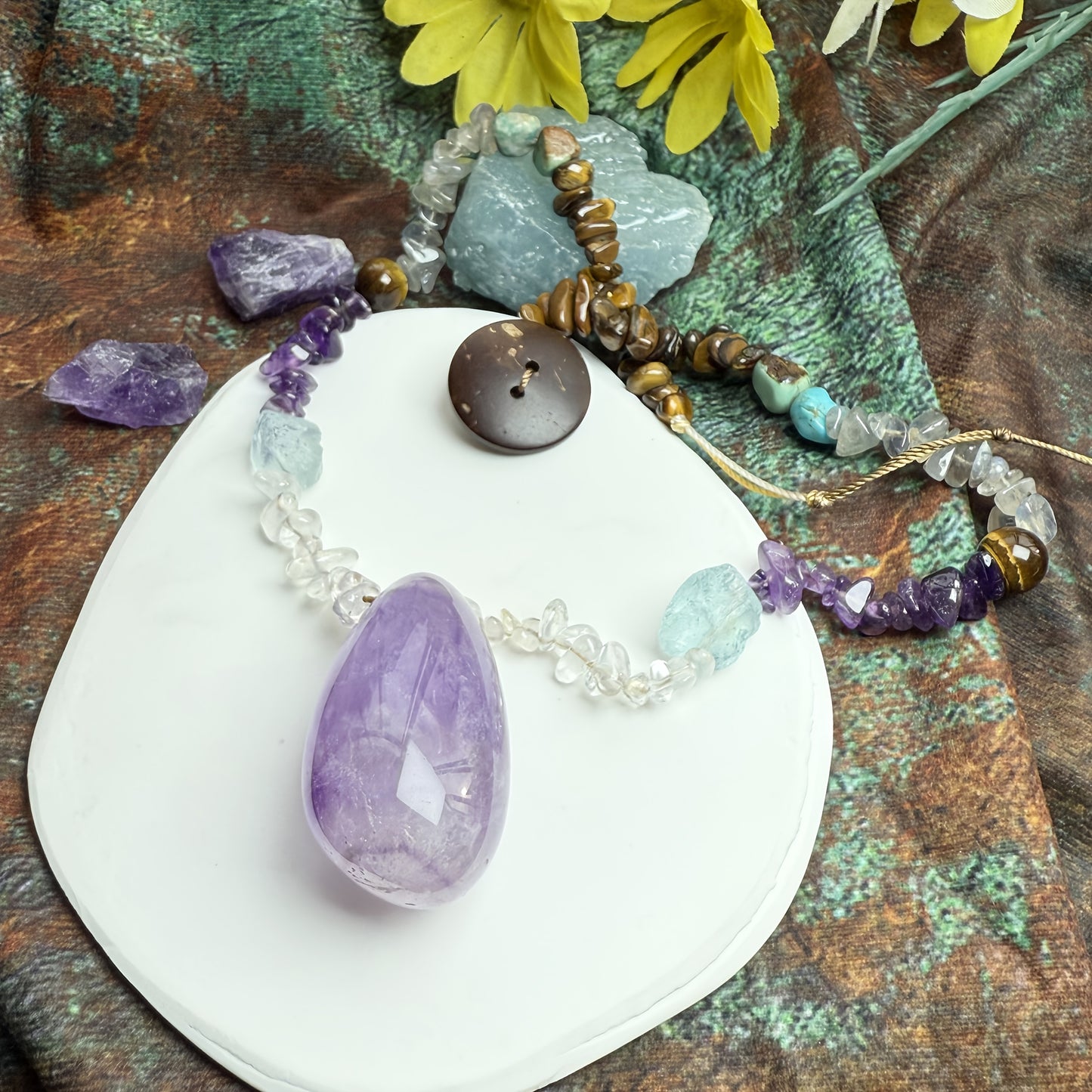 Custom Multi-Stone Amethyst Pendant Necklace