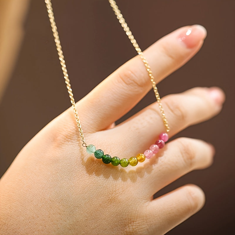Custom Tourmaline Gradient Smile Necklace