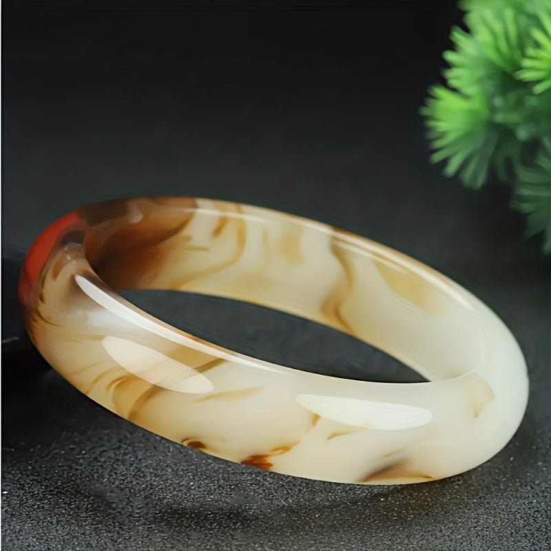 Custom Natural Agate Bangle Bracelet