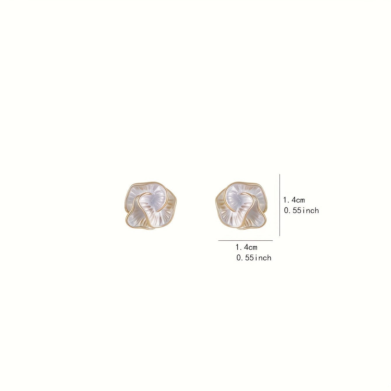 Layered Petal Shell Stud Earrings
