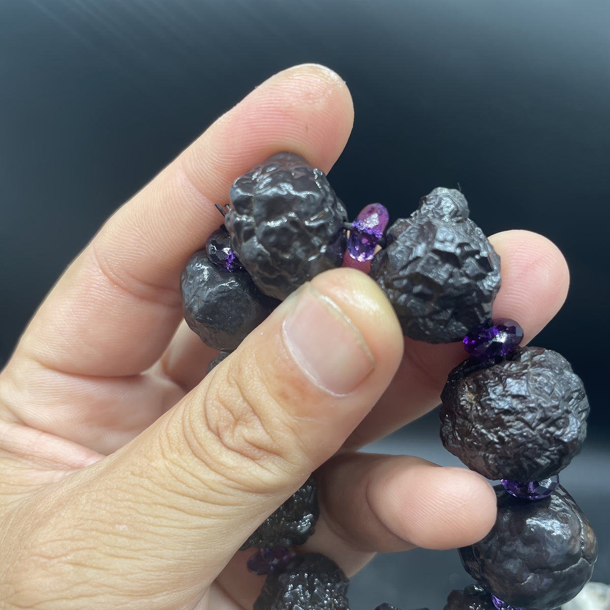 Custom Prophecy Stone and Amethyst Beaded Bracelet