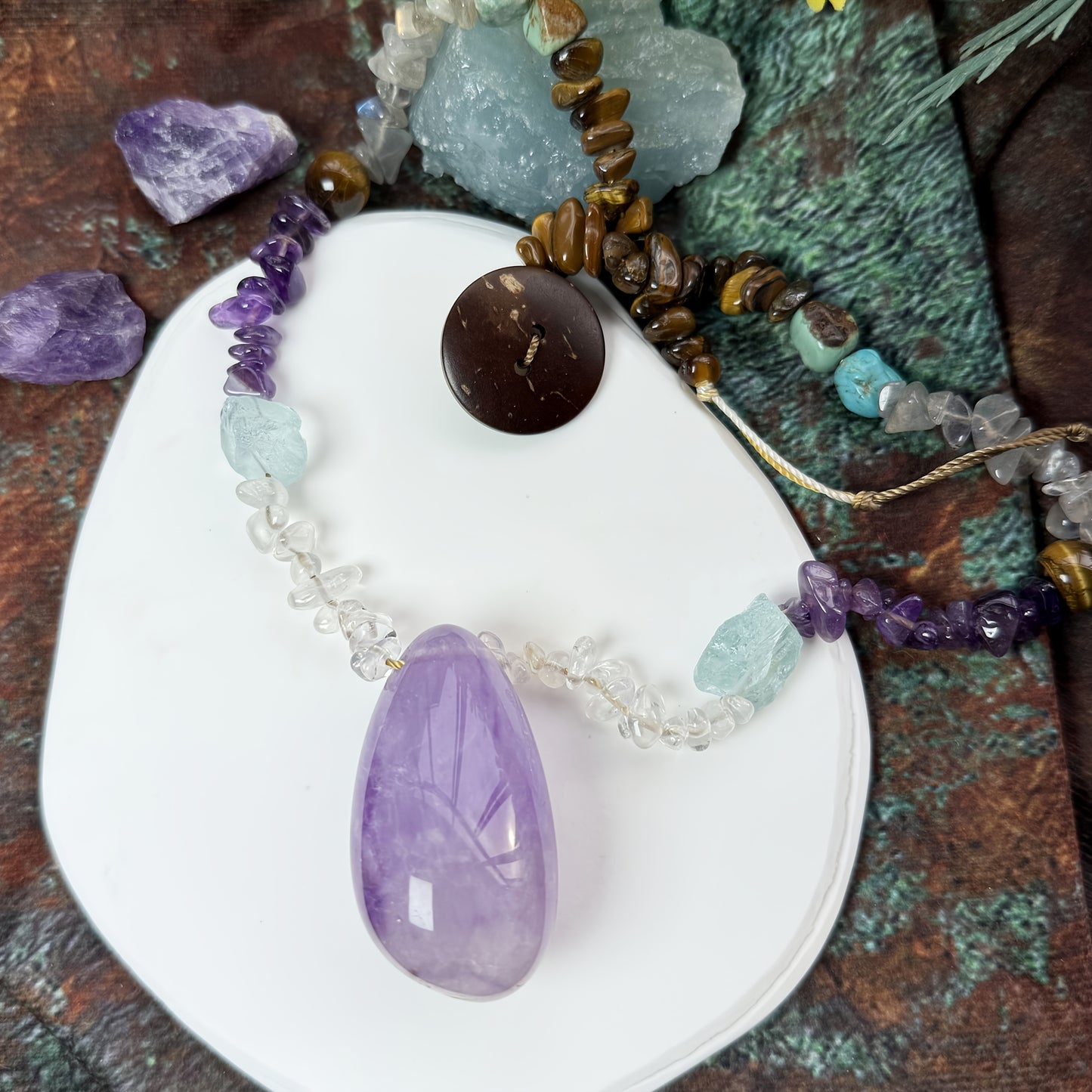 Custom Multi-Stone Amethyst Pendant Necklace