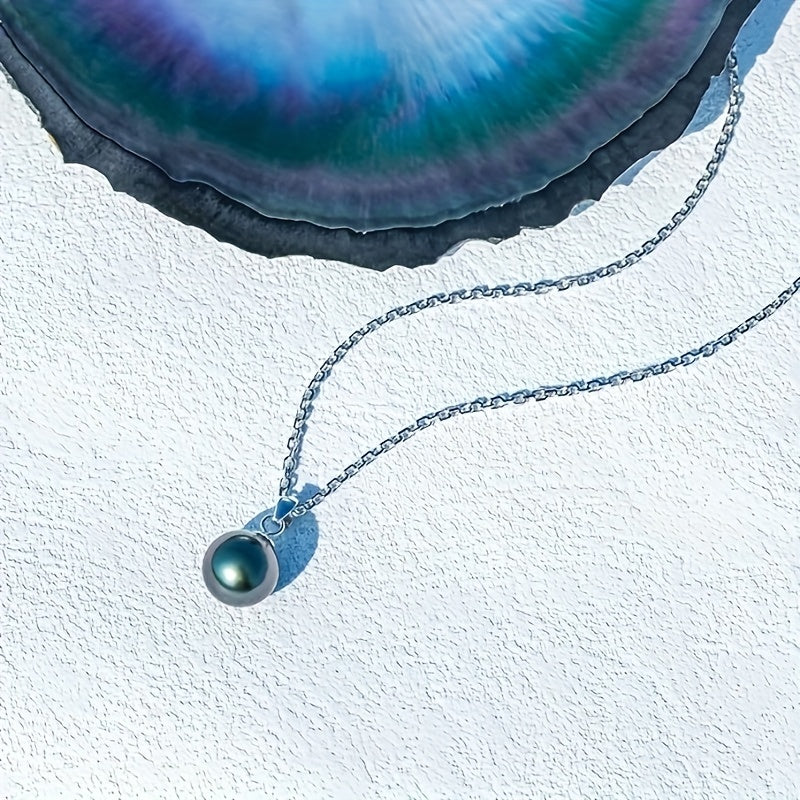 Custom Tahitian Black Pearl Pendant Necklace