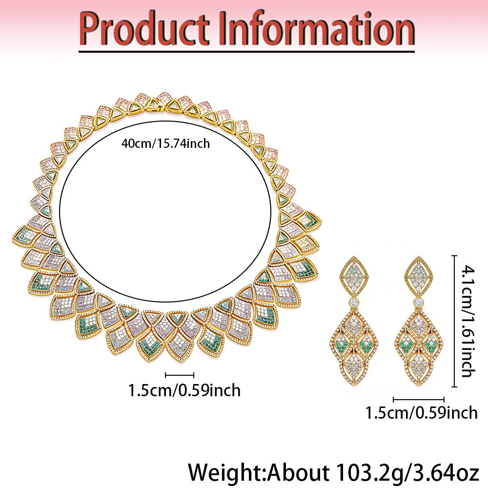 Custom Multi-Color Pave Gemstone Gold Jewelry Set
