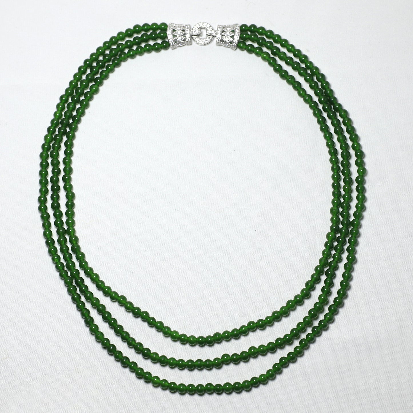 Custom Multi-Strand Green Beaded Necklace