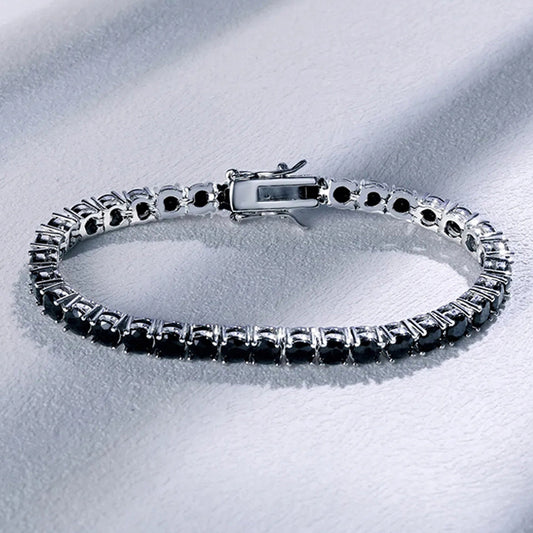 Custom Black Moissanite Tennis Bracelet