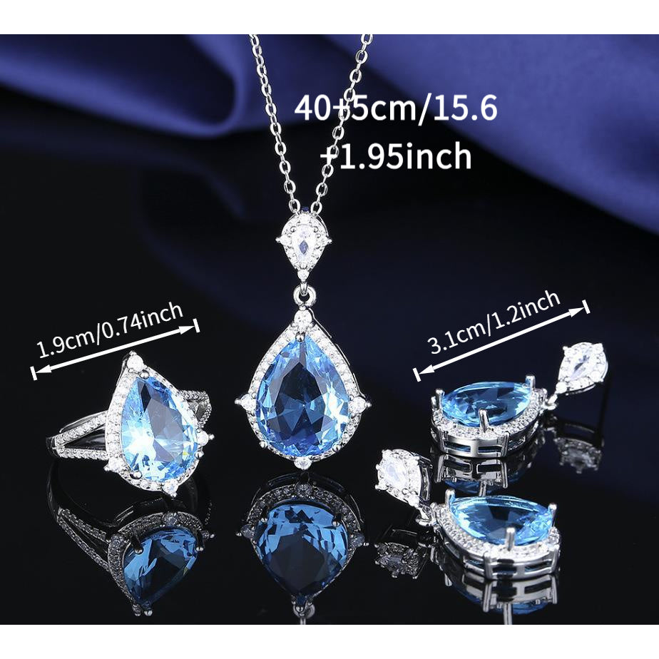 Custom Blue Topaz Jewelry Set