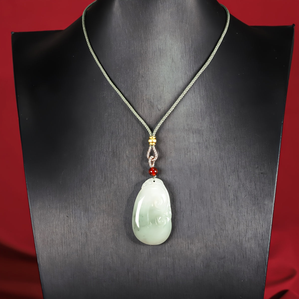 Custom Natural Jade Ruyi Pendant Necklace