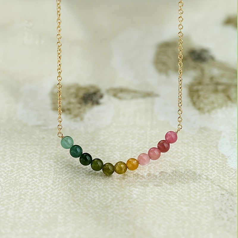 Custom Tourmaline Gradient Smile Necklace