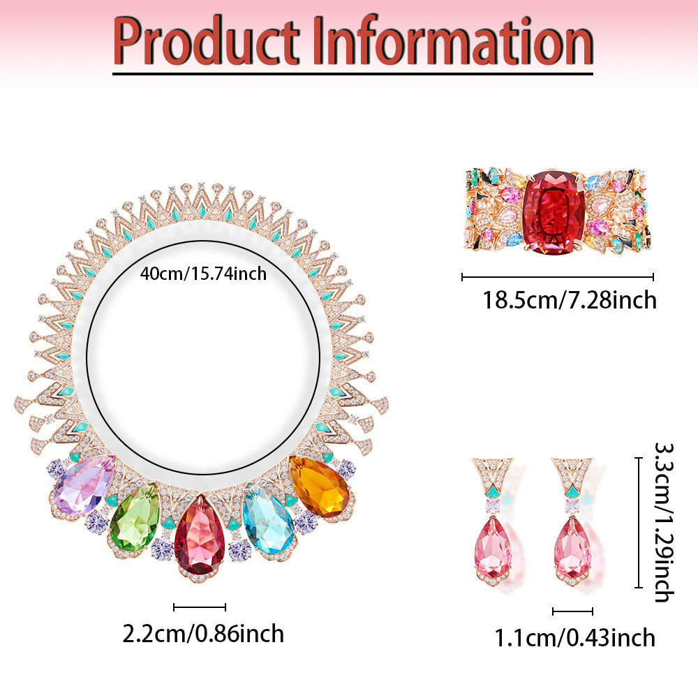 Custom Multi-Color Gemstone Statement Jewelry Set