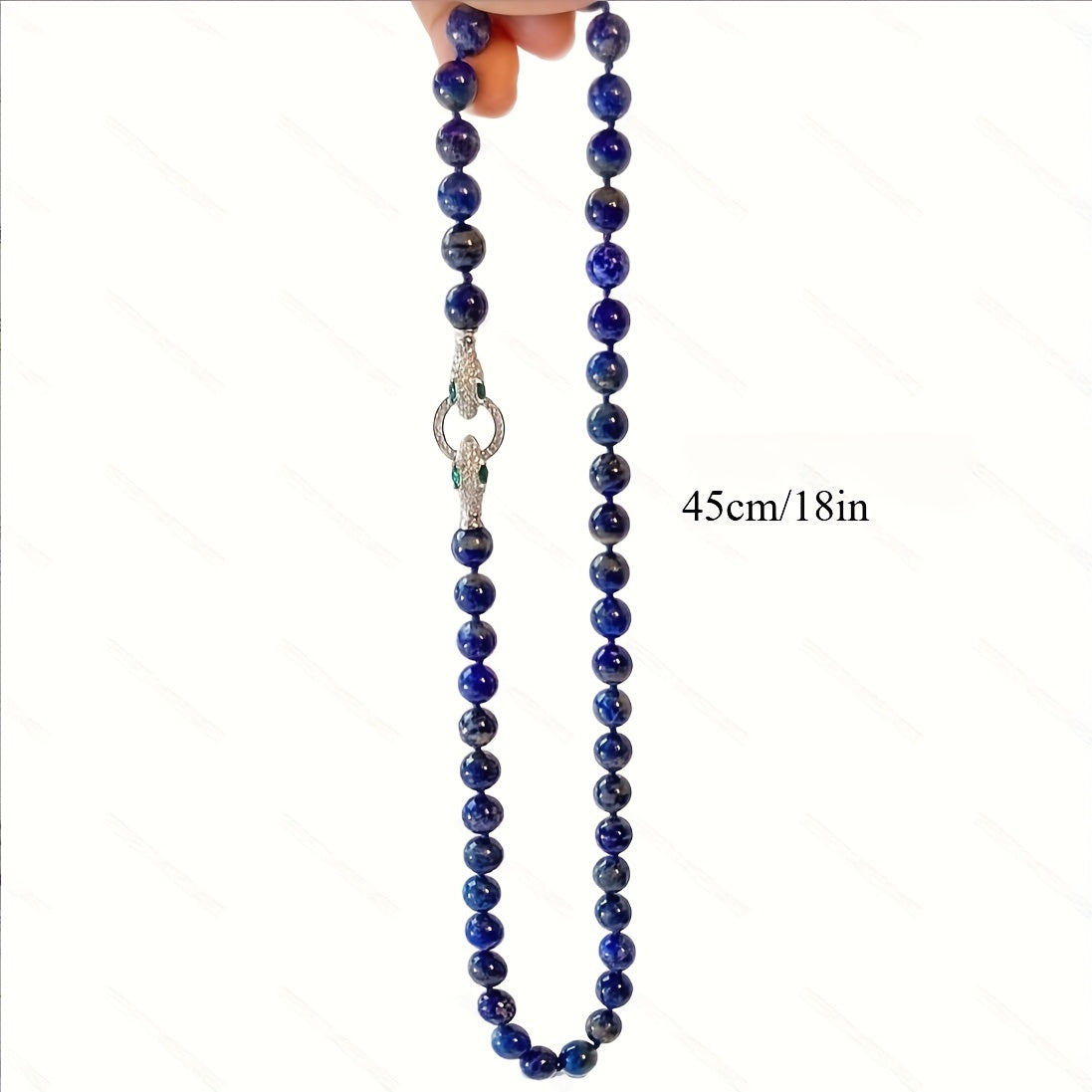 Custom Lapis Lazuli Panther Clasp Necklace