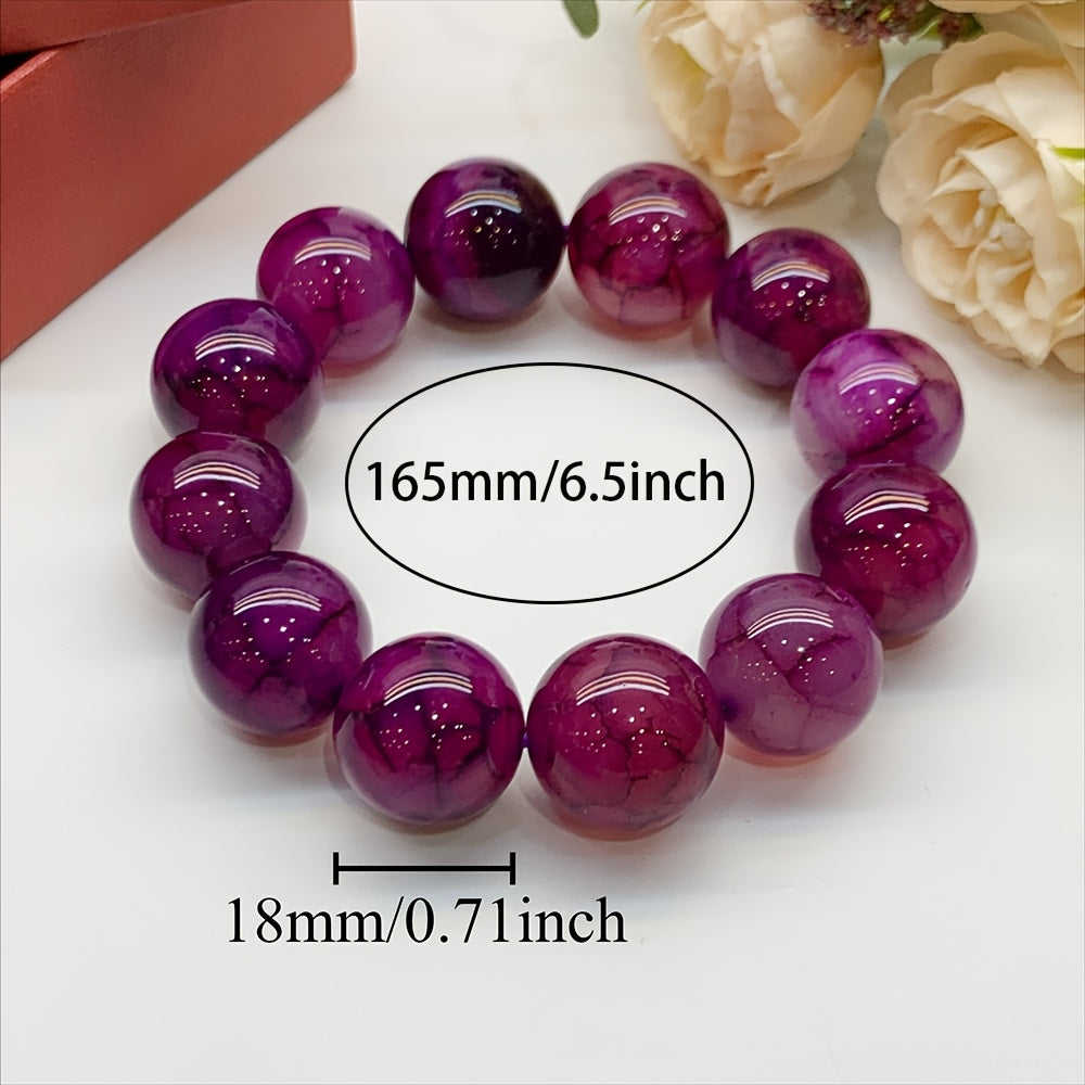 Custom Magenta Agate Beaded Bracelet