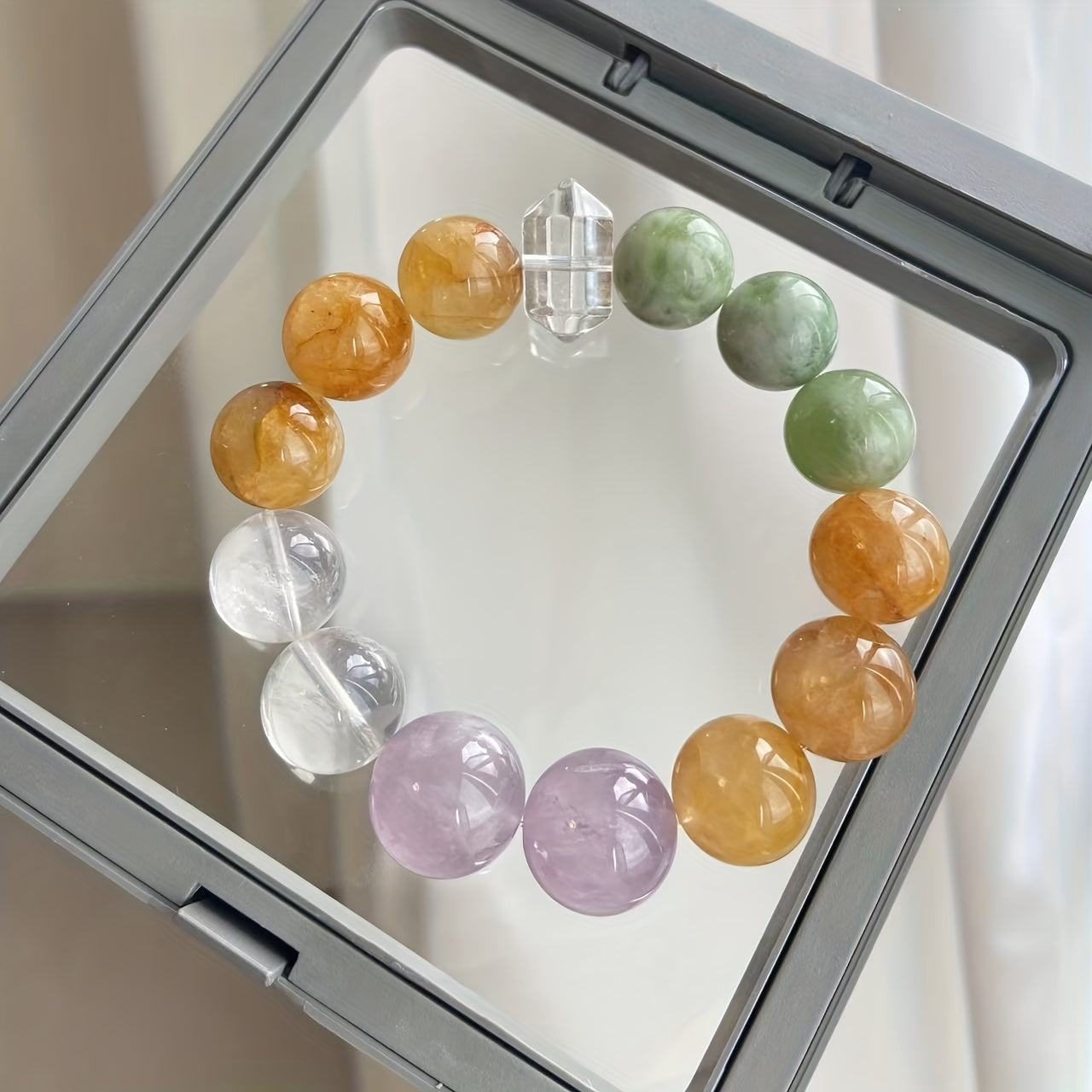 Custom Multi-Stone Crystal Beaded Bracelet