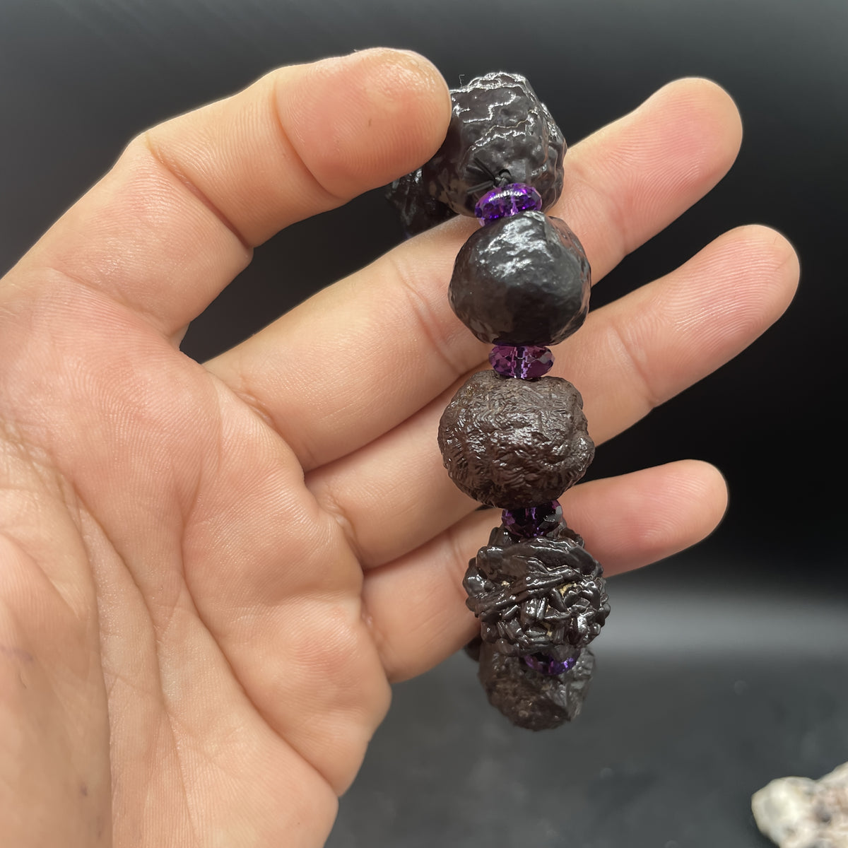 Custom Prophecy Stone and Amethyst Beaded Bracelet