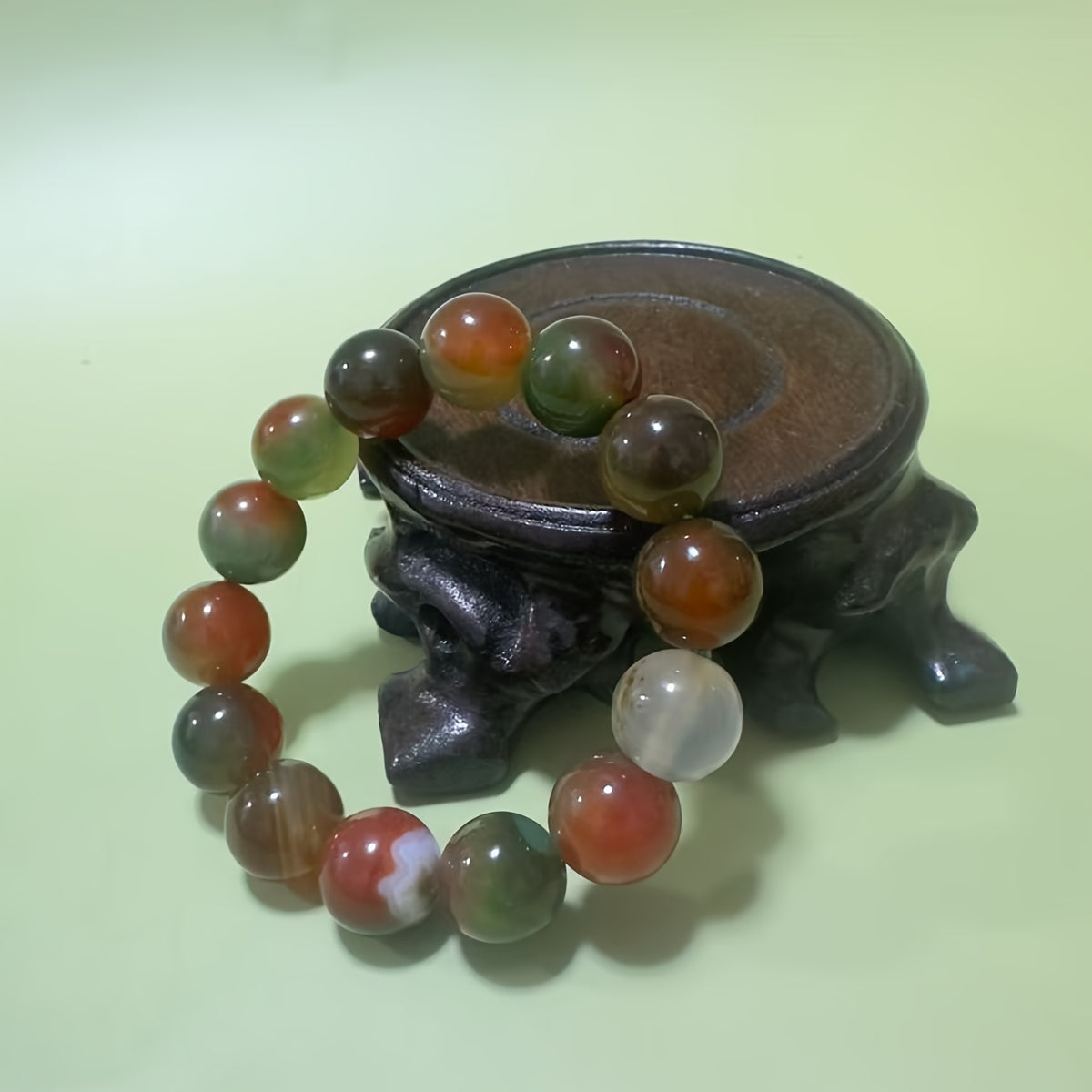 Custom Natural Agate Multicolor Beaded Bracelet