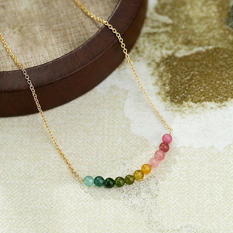 Custom Tourmaline Gradient Smile Necklace