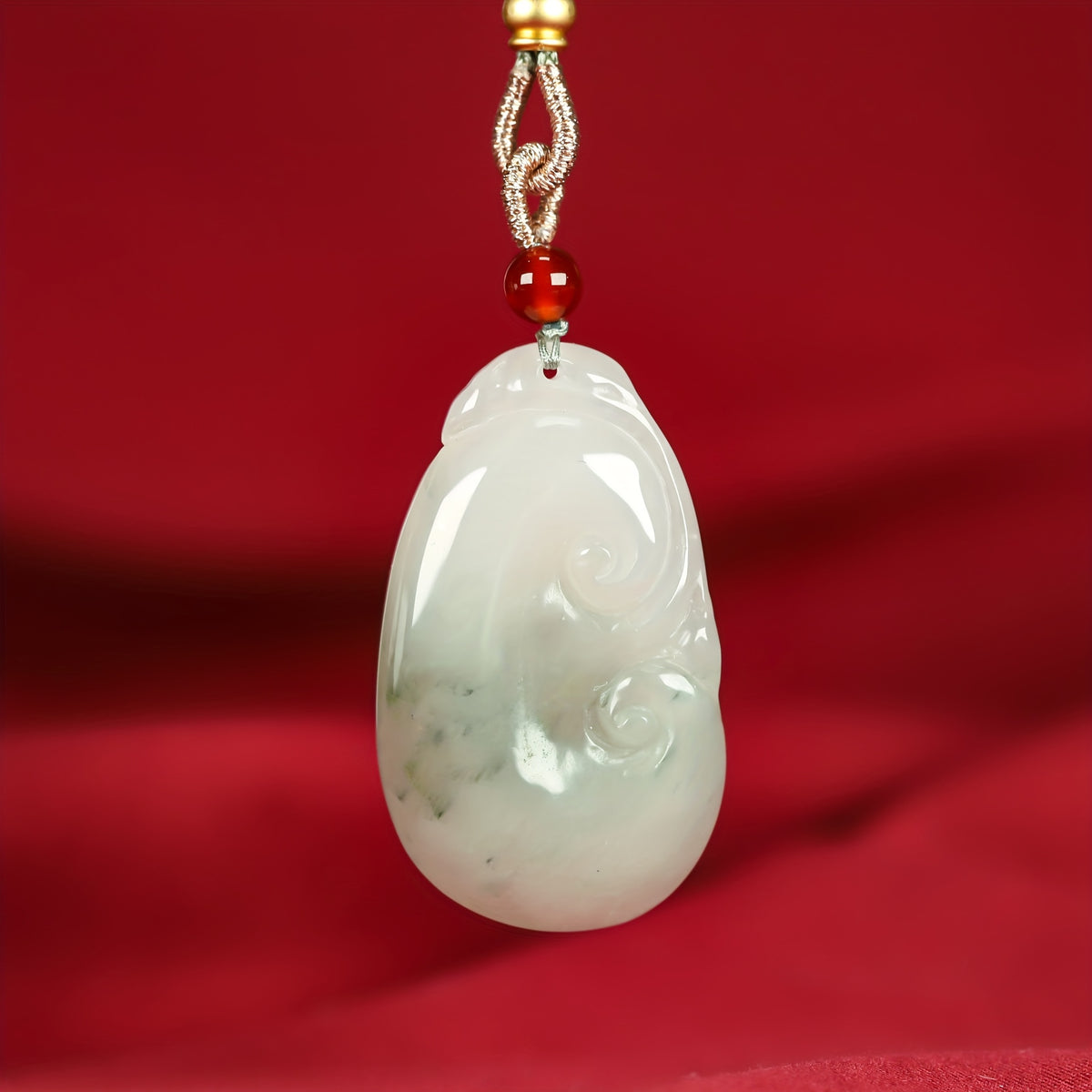 Custom Natural Jade Ruyi Pendant Necklace