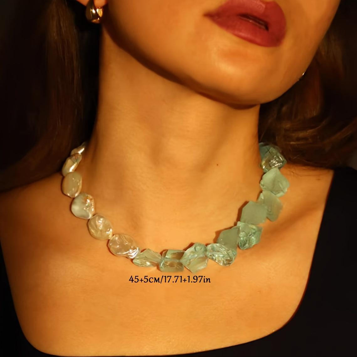 Custom Aquamarine & Baroque Pearl Necklace