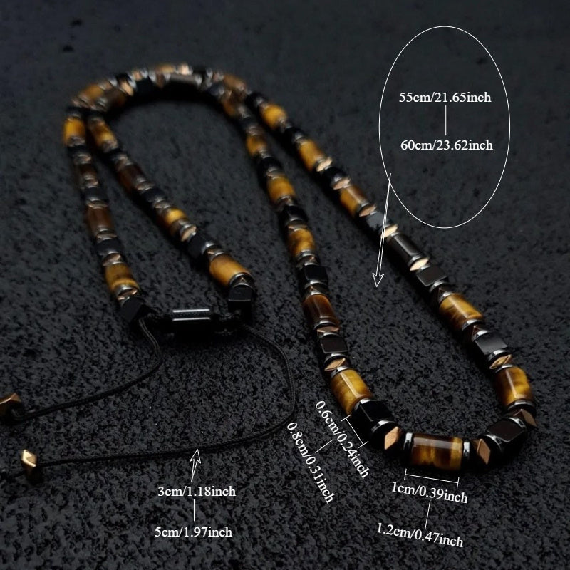 Custom Tiger's Eye & Black Onyx Multi-Wear Necklace/Bracelet