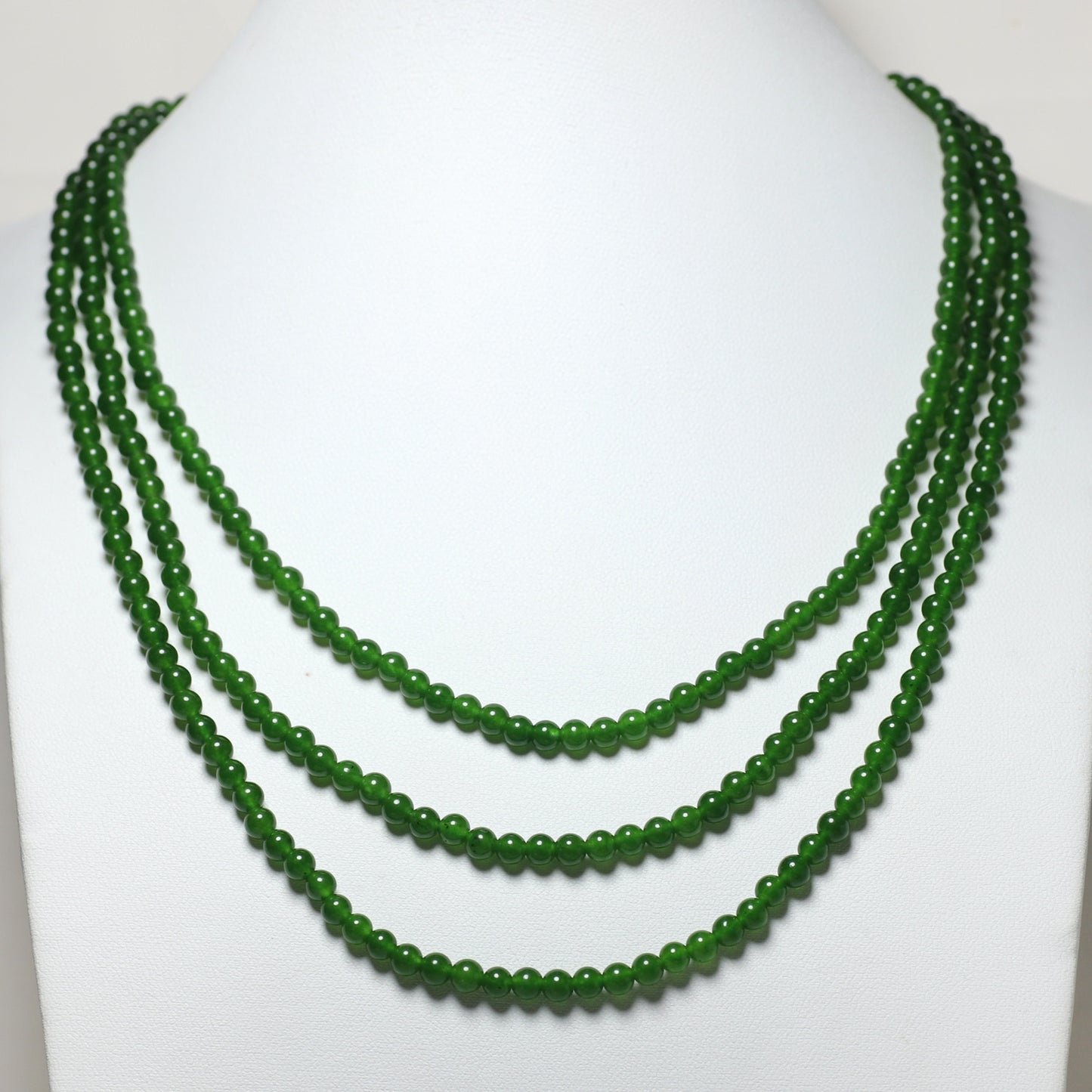 Custom Multi-Strand Green Beaded Necklace