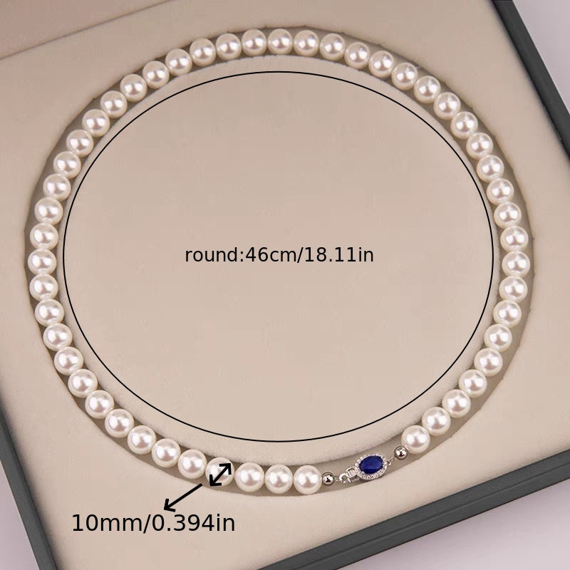 Custom Freshwater Pearl Necklace with Sapphire Clasp