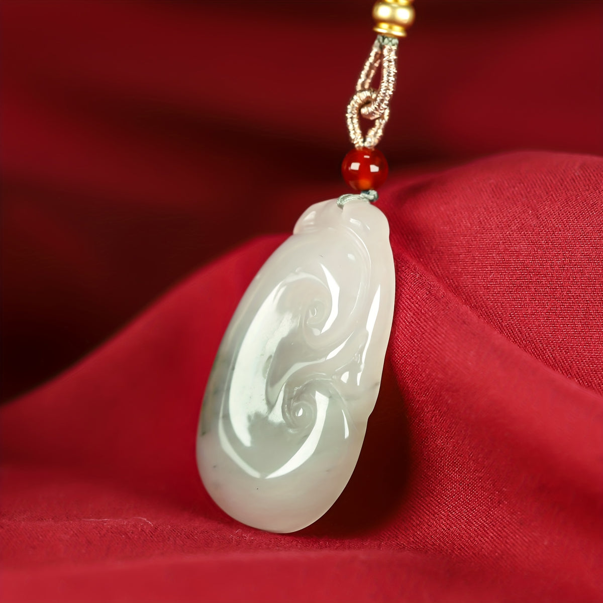 Custom Natural Jade Ruyi Pendant Necklace