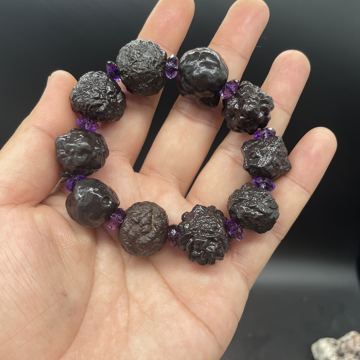 Custom Prophecy Stone and Amethyst Beaded Bracelet