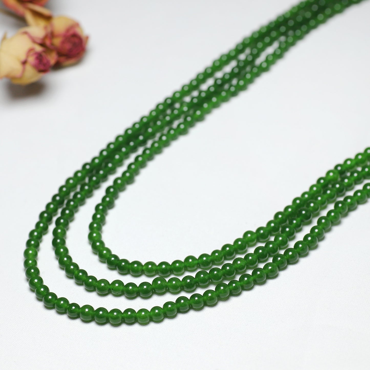 Custom Multi-Strand Green Beaded Necklace