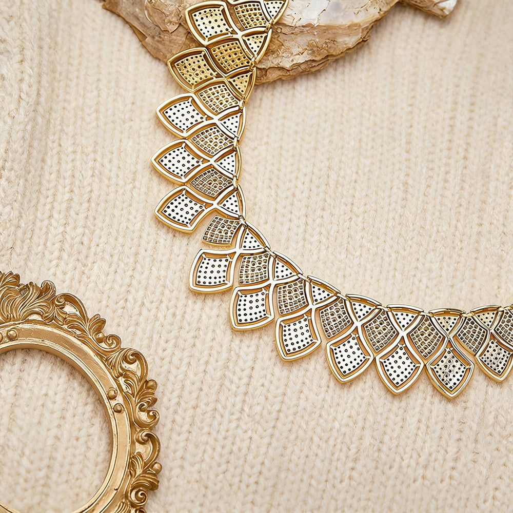 Custom Multi-Color Pave Gemstone Gold Jewelry Set