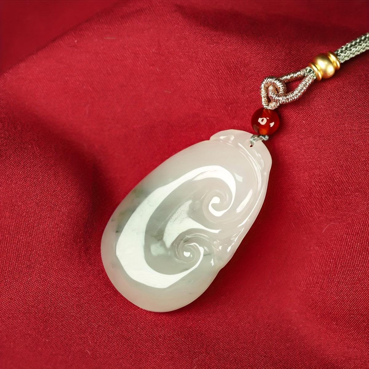 Custom Natural Jade Ruyi Pendant Necklace